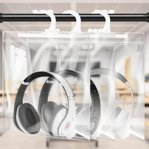 Vista 4 de Bolsas de almacenamiento grandes con gancho para colgar de 16 x 13 pulgadas, reutilizables, impermeables y a prueba de polvo, ideales para aula