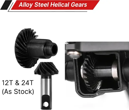 Vista 4 de INJORA Juego de ejes delantero y trasero - Ejes completos de aluminio extendidos +4mm para actualización TRX4M 1/18 RC Crawler Car