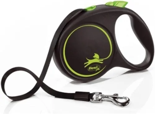 Vista 2 de Flexi Cinta de diseño negro, correa retráctil para perros de hasta 55.1 lbs/55 libras