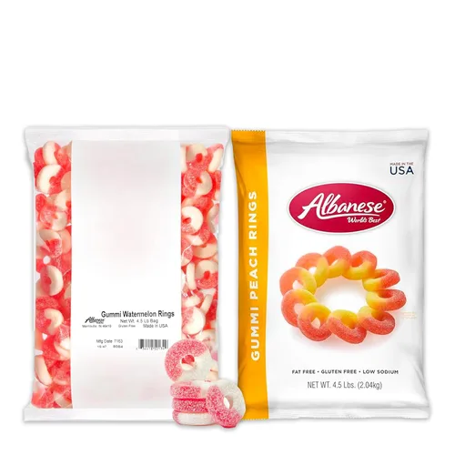 Vista 7 de Albanese - Gomitas de anillos de melocotón, 4.5 libras de caramelo