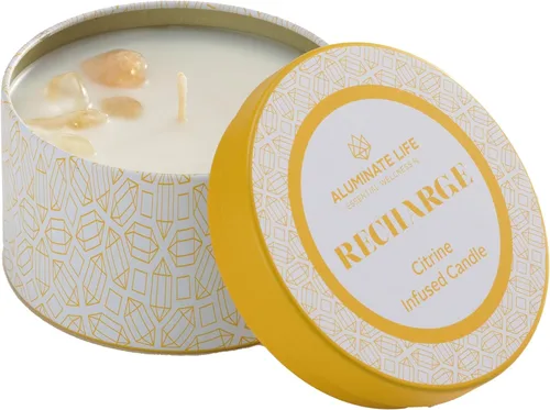 Vista 9 de Lata de vela de lujo, 4 onzas, Bloom - Infusión de cristal de Yaxaita - aromas de lavanda, neroli y jazmín - esperanza, descubrimiento