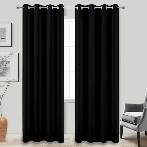 Vista 105 de KOUFALL Cortinas de Baño Aqua para Ventana, Juego de 2 Paneles Decoración Costera Cortinas Cortas Opacas para Ventana Pequeña de Cocina Puerta