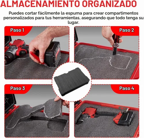 Vista 5 de 48-22-8451 Insertos de espuma para cajas de herramientas de cajones Milwau-kee Packout, compatibles con 48-22-8424, negro, 2