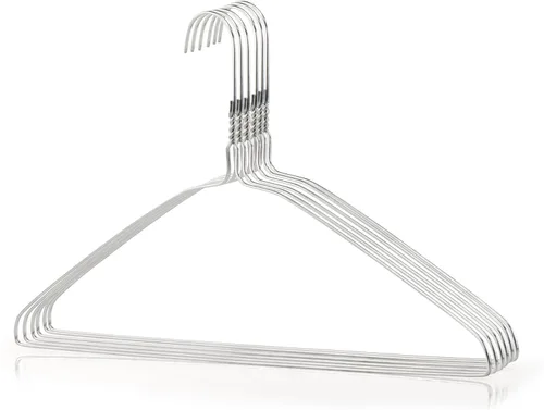 Vista 5 de HANGERWORLD Perchas de alambre de metal plateado de 16 pulgadas de calibre 13 para ropa (10 unidades)