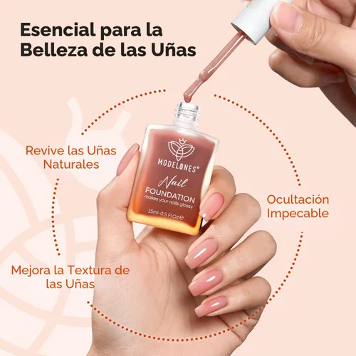 Vista 7 de modelones Fortalecedor de uñas y crecimiento de bayas ruborizadas, reparación de uñas para uñas dañadas, esmalte fortalecedor de 0.5 fl oz
