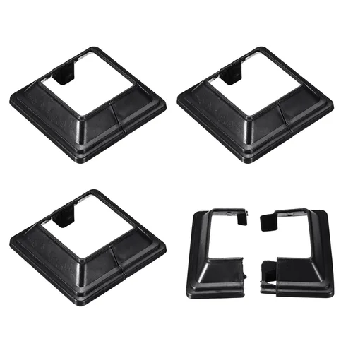 Vista 6 de uxcell Falda para poste, 4 piezas de 1.024 x 1.024 in/1.02 x 1.02 pulgadas, cubierta de base de poste de estilo dividido, falda para valla