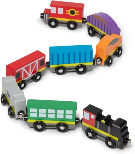 Melissa & Doug – Tren de madera, vagones de tren