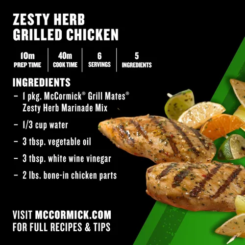 Vista 7 de McCormick Grill Mates Mezcla de adobo de hierbas Zesty, 1.06 oz