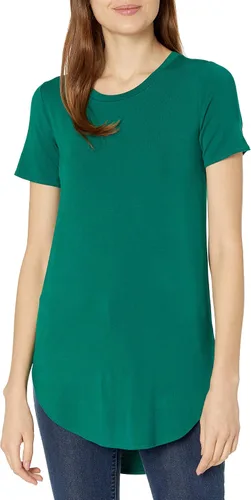 Vista 9 de Daily Ritual - Blusón de manga corta estilo túnica, cuello redondo, abierto, ajuste estándar, para mujer Estampado Abstracto