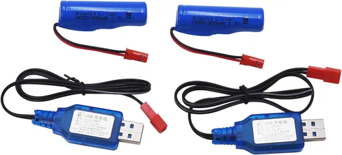 Vista 5 de Blomiky 3.7 V 500 mAh batería recargable de iones de litio con enchufe JST y cable USB para Huina 1337 1338 RC construcción camiones /1337 JST