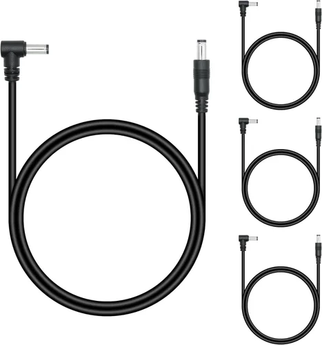 Vista 8 de 4 cables de extensión de alimentación de 12 V CC de 1.6 ft/1.6 pies, CC 0.217 in x 0.083 in macho a macho, cable adaptador de corriente 20 AWG