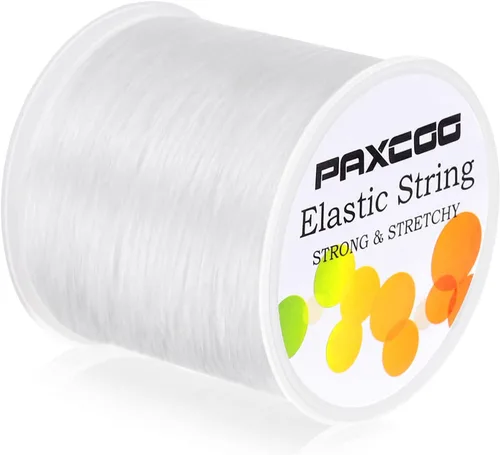 Vista 10 de Cuerda elástica negra Paxcoo, cordón elástico para cuentas para pulseras, collares, fabricación de joyas y suministros para enhebrado