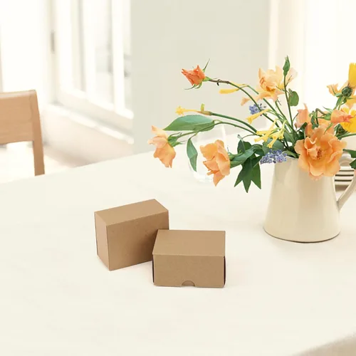 Vista 5 de HORLIMER - Juego de 50 cajas de envío de 4x3x2, caja de cartón corrugado marrón para embalaje de pequeñas empresas