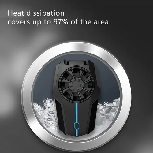 Vista 4 de Jectse Phone Cooler, Cell Phone Cooling Fan Cell Phone Radiator with 3 Wind Speeds, Super Silent Mobile Phone Radiator Case for Live Streaming