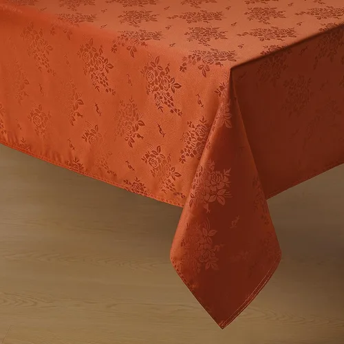 Vista 20 de Romanstile Mantel rectangular de jacquard, resistente al agua, elegante, con patrón floral de rosa damasco, mantel decorativo de poliéster lavable