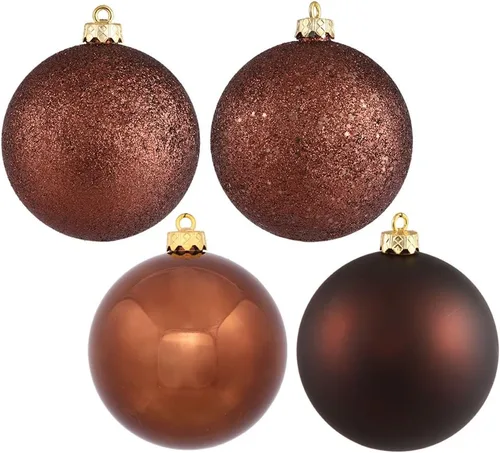 Vista 31 de Vickerman Adorno de bola de oro antiguo de 6 pulgadas con 4 acabados, 4 por caja