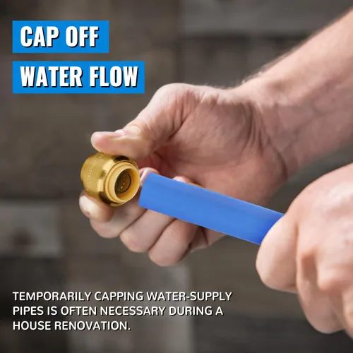 Vista 5 de SUNGATOR Tapa de extremo PEX de 1 pulgada, empuje para conectar, accesorios de plomería de latón sin plomo para cobre, CPVC, clip de desconexión