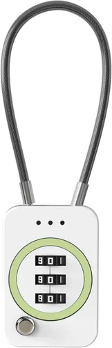 Vista 9 de Candado de combinación de 3 dígitos, cerradura de equipaje segura de viaje, cerradura de cable pequeña con código, candado combinado para maleta