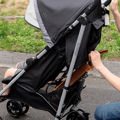 Vista 10 de Summer Infant 3Dlite ST Convenience Cochecito, negro y gris, cochecito ligero con marco de acero, área de asiento grande, reclinable multiposición