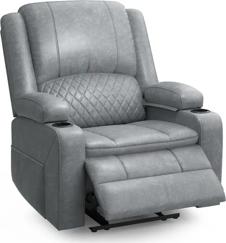 Vista 35 de Sofá reclinable mejorado 2026 de 3 plazas con sillón reclinable, asiento de cine en casa con consola elevable y reposabrazos extraíbles, sofá manual