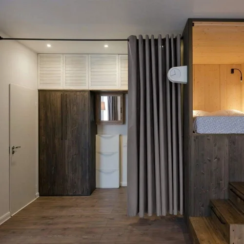 Vista 319 de NICETOWN - Divisor de habitación, cortina opaca divisora de habitación con función de aislamiento térmico, panel para puerta corredera o patio