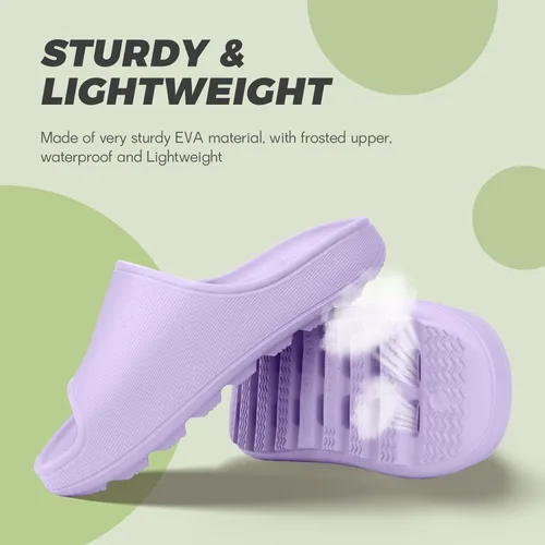 Vista 5 de SOSUSHOE Shower Shoes for Women Men Quick Drying Lightweight Non-Slip Pool Slides Bath Slippers Ultra Cushion Thick Sole