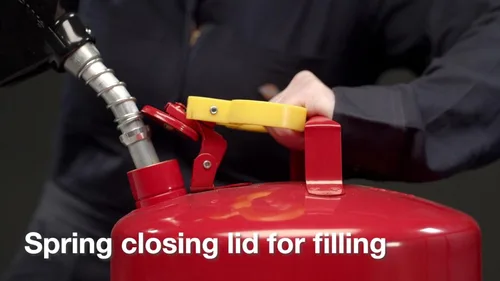 Vista 2 de Tipo Eagle I Lata de seguridad de acero galvanizado con embudo, Verde, 1