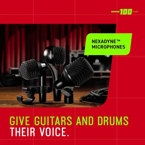 Vista 4 de Shure Nexadyne 6 Micrófono para Tom/Caja con Tecnología Revonic - Micrófono Dinámico Supercardioide para Rendimiento Profesional, Aislamiento