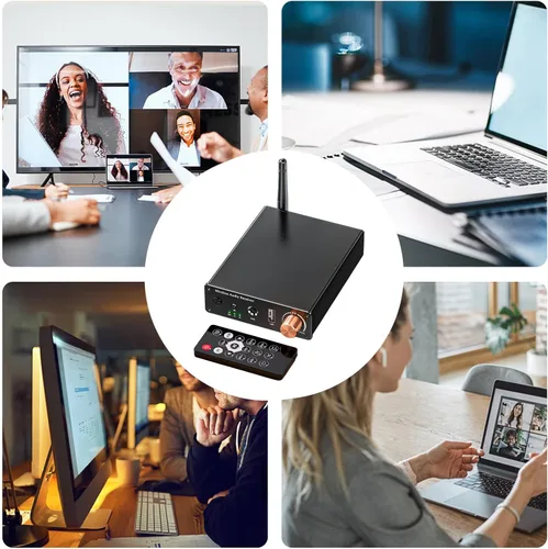 Vista 4 de Amplificador estéreo inalámbrico, receptor de audio para el hogar 6.0, amplificador de baja latencia de 2 canales, sonido compacto de alta