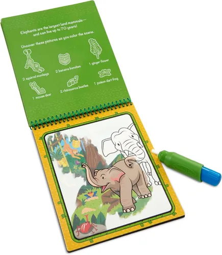 Vista 8 de Melissa & Doug On The Go Water Wow! Almohadilla de actividades para colorear reutilizable que se revela con agua - Selva