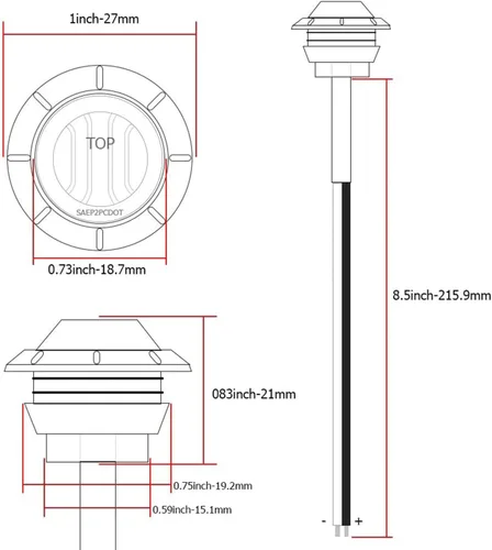 Vista 7 de PSEQT 3 luces LED redondas para cubierta interior, travesaño de cortesía, luz de utilidad para escalones marinos, iluminación impermeable para Azul