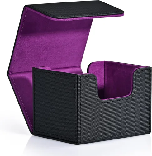 Vista 29 de Caja de almacenamiento de cartas ZLCA para cartas de intercambio, caja de cubierta de baraja MTG Commander con capacidad para más de 120 cartas