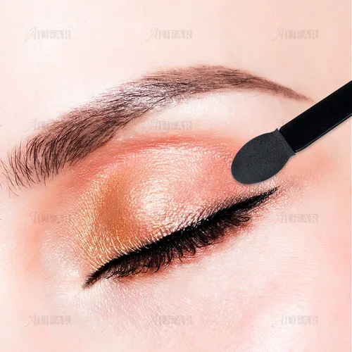 Vista 6 de AUEAR, Paquete de 50 pinceles desechables para sombra de ojos, aplicadores de esponja ovalada con punta ovalada, brocha de doble cara, herramienta