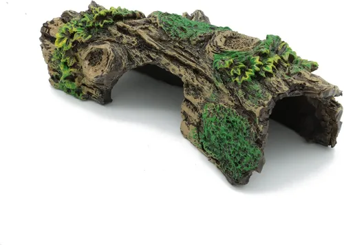 JIH Decoraciones de acuario resina hueco tronco de árbol adorno, Bettas House Cave Wood House House Decor for Fish Tank (HS-SP207)