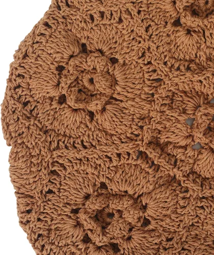 Vista 7 de ZLYC Boina de algodón para mujer con corte floral hecho a mano