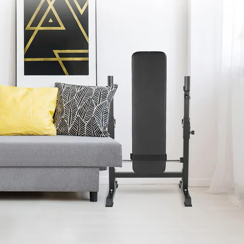 Vista 7 de AthLike Banco de pesas ajustable con soporte para pesas, banco de entrenamiento plegable multifunción con estación de inmersión y barra de rizo