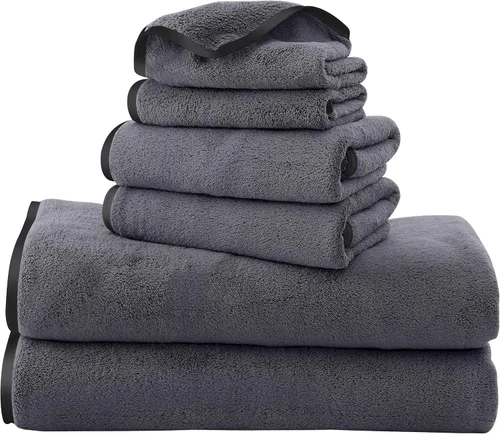 Vista 37 de TENSTARS Juego de 12 paños de alta calidad, secado rápido, terciopelo coral de microfibra suave, altamente absorbente, uso multiusos como baño, spa