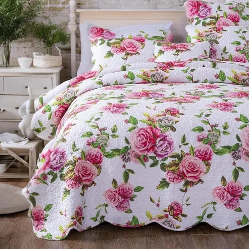Vista 6 de DaDalogy Bedding - Juego de cama floral de 10 piezas en una bolsa, diseño de rosas románticas, juego de sábanas bajeras y encimeras con funda