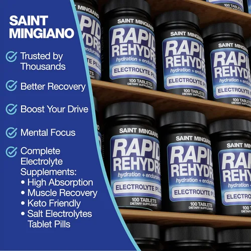 Vista 7 de Rapid Rehydr8 Suplementos de electrolitos 100 cápsulas – Pastillas de hidratación, prevención de altitud, calambres y apoya la resistencia