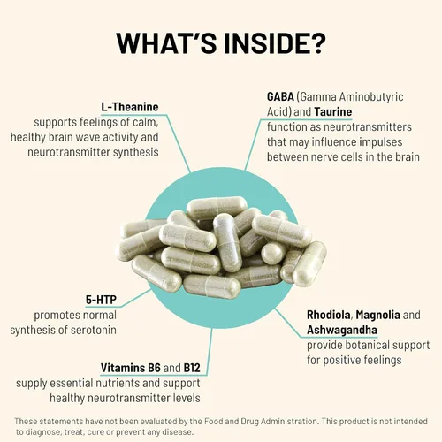 Vista 4 de Mountain Peak Nutritionals Fórmula Tranquility - Apoya la salud cerebral, el sueño y el manejo del estrés - Vitamina B6, vitamina B12 y adaptógenos