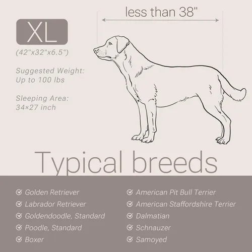 Vista 9 de Soft Touch - Cama ortopédica XL para perros grandes con parte superior de pelo sintético, sofá para mascotas impermeable con funda extraíble y Gris