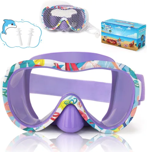 Vista 26 de iGym Gafas de natación para niños, máscara de buceo, máscara de buceo, gafas de natación con cubierta de nariz y correas elásticas cubierta y bolsa