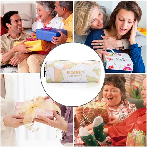 Vista 6 de BCMRUN Juego de 14 ganchos de ganchillo, 14 piezas de 0.079 pulgadas (B)-0.394 pulgadas (N) ergonómicas de agarre suave, kit de agujas de tejer