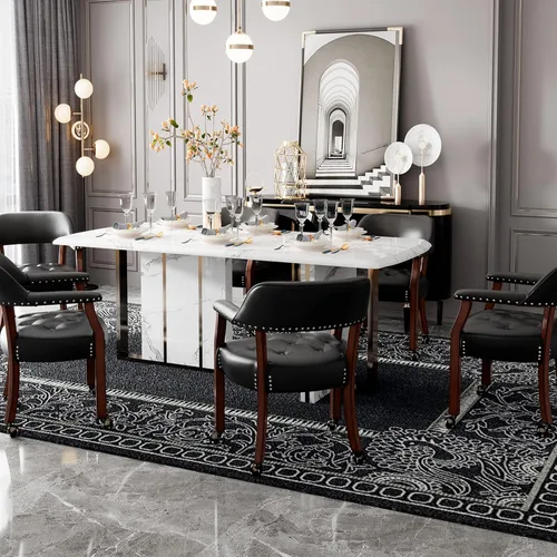 Vista 75 de Silla de comedor con ruedas, sillas de capitán con rodillos, juegos de dinette, sillas de póquer con ruedas, mesa de cocina, sillas rodantes, silla