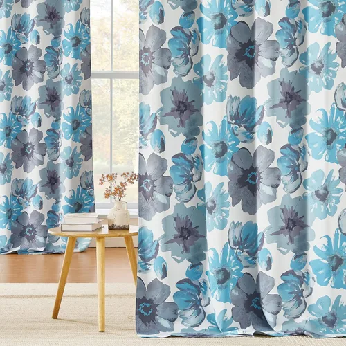 Vista 19 de KGORGE Cortinas opacas para sala de estar, aislamiento térmico, cortinas insonorizadas y cortinas estilo rústico estilo bohemio para cocina