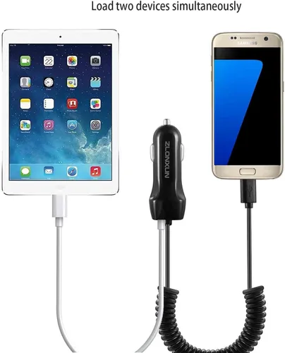 Vista 4 de Car Charger with Micro USB Cable for Samsung Galaxy S7 Edge/A10/S6/J7/J8/J6/A9,LG K20/K30/G4/Stylo 3,Motorola X/Moto E7/E6/G5,HTC m9/m8,Other Micro