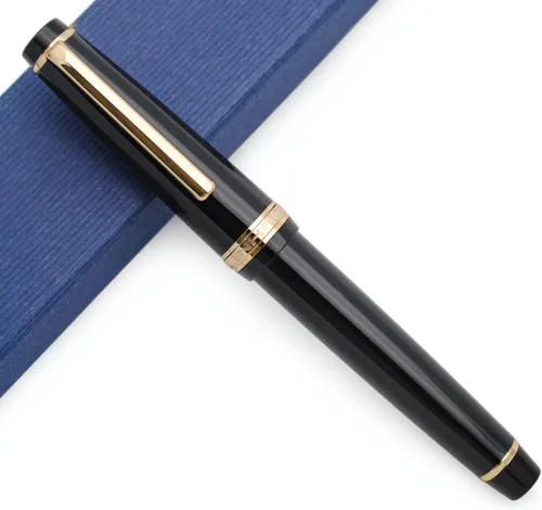 Vista 28 de Pluma estilográfica JINHAO 82 con clip dorado (punta F de 0.5mm, transparente color rosa gato)