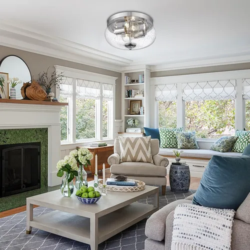 Vista 9 de Lámparas de techo Darkaway de montaje empotrado para interior y exterior con pantalla de vidrio semillado para pasillo, cocina, dormitorio, porche