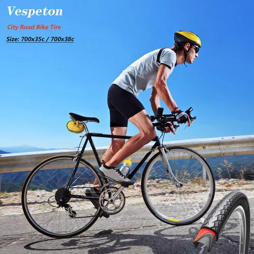 Vista 9 de 700x35c/700x38c - Par de neumáticos de bicicleta de carretera 60 TPI Kevlar plegables de alta calidad para bicicletas de ciudad, paquete de 2