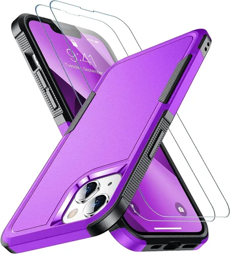Vista 30 de SPIDERCASE Funda diseñada para iPhone 12/iPhone 12 Pro, protección contra caídas de grado militar de 10 pies, con 2 protectores de pantalla